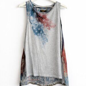 Rude Riders American Flag Tank Top – High Low Hem Graphic Sleeveless Top